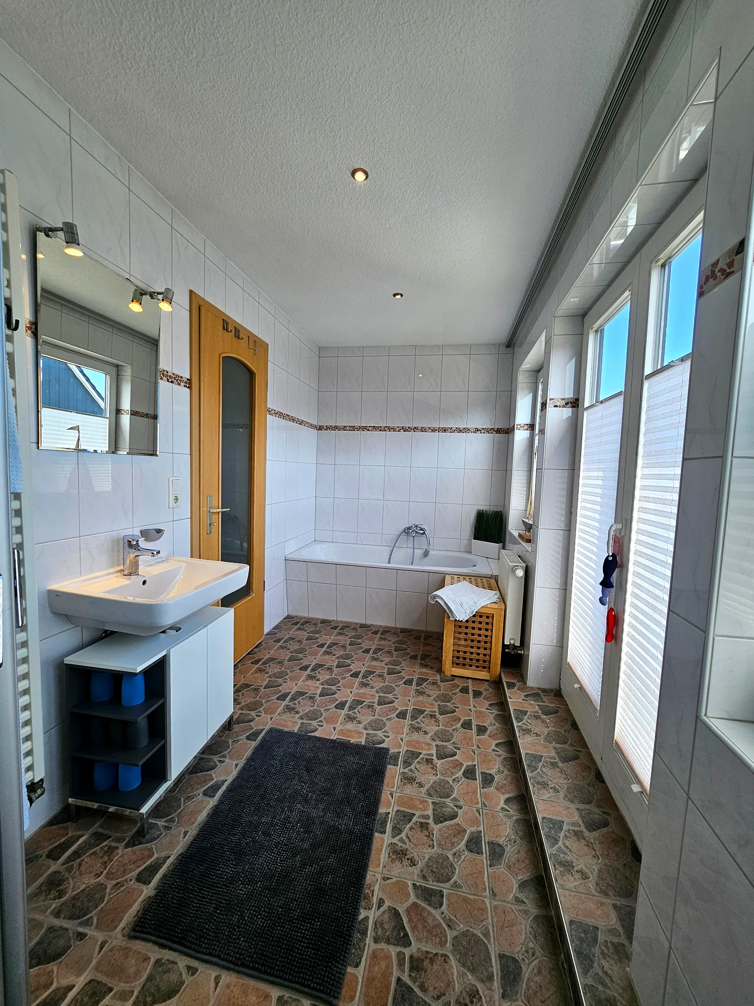 Badezimmer im Ferienhaus Roter Seestern