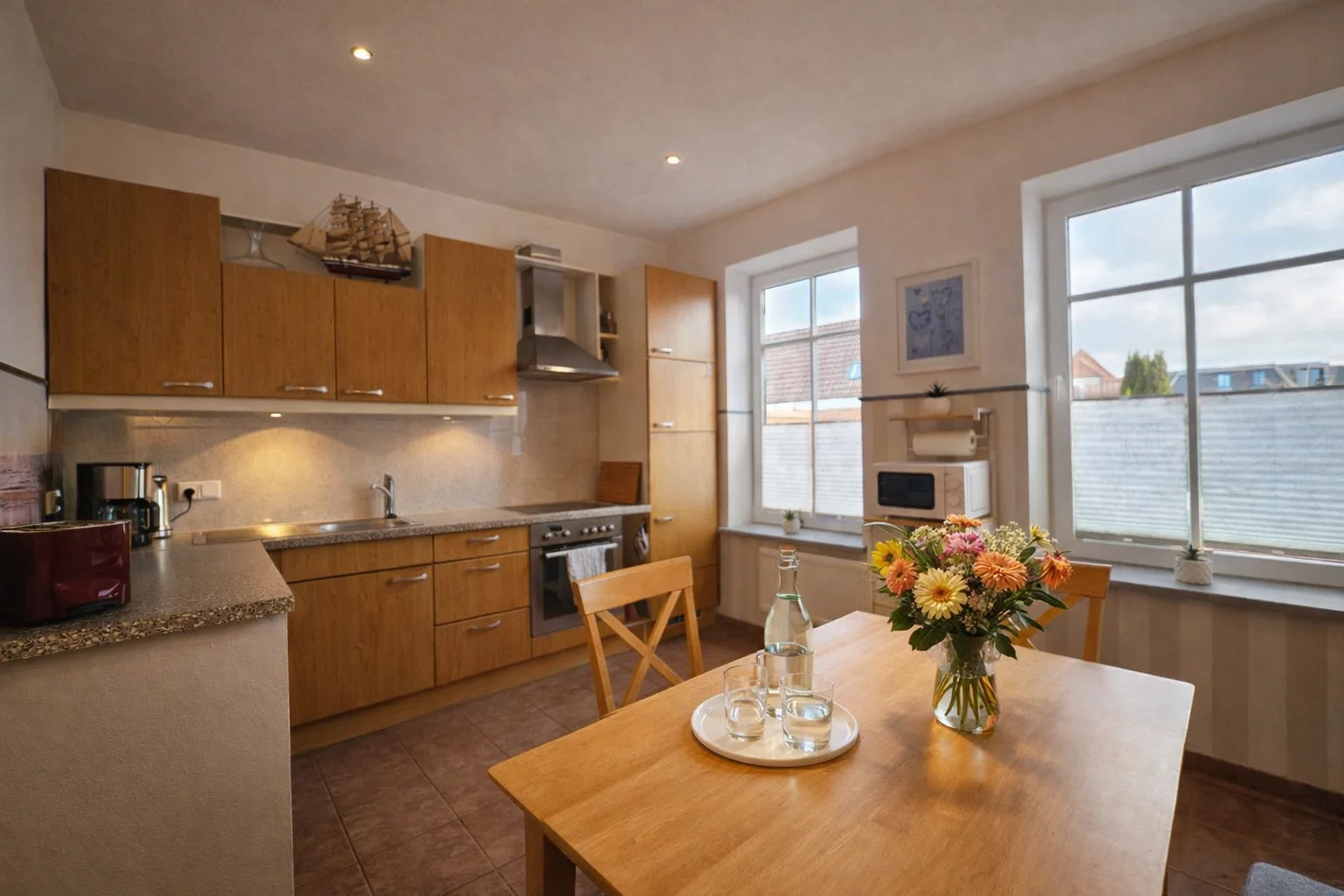 Küche im Ferienhaus Roter Seestern