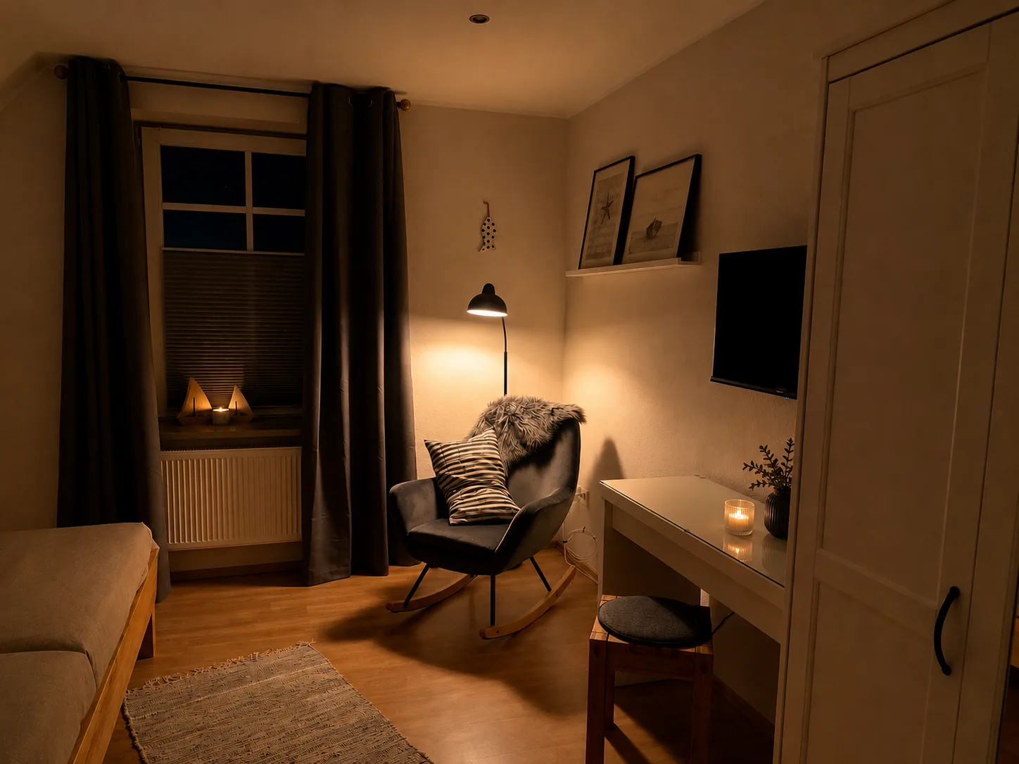 Schlafzimmer Roter Seestern bei Nacht