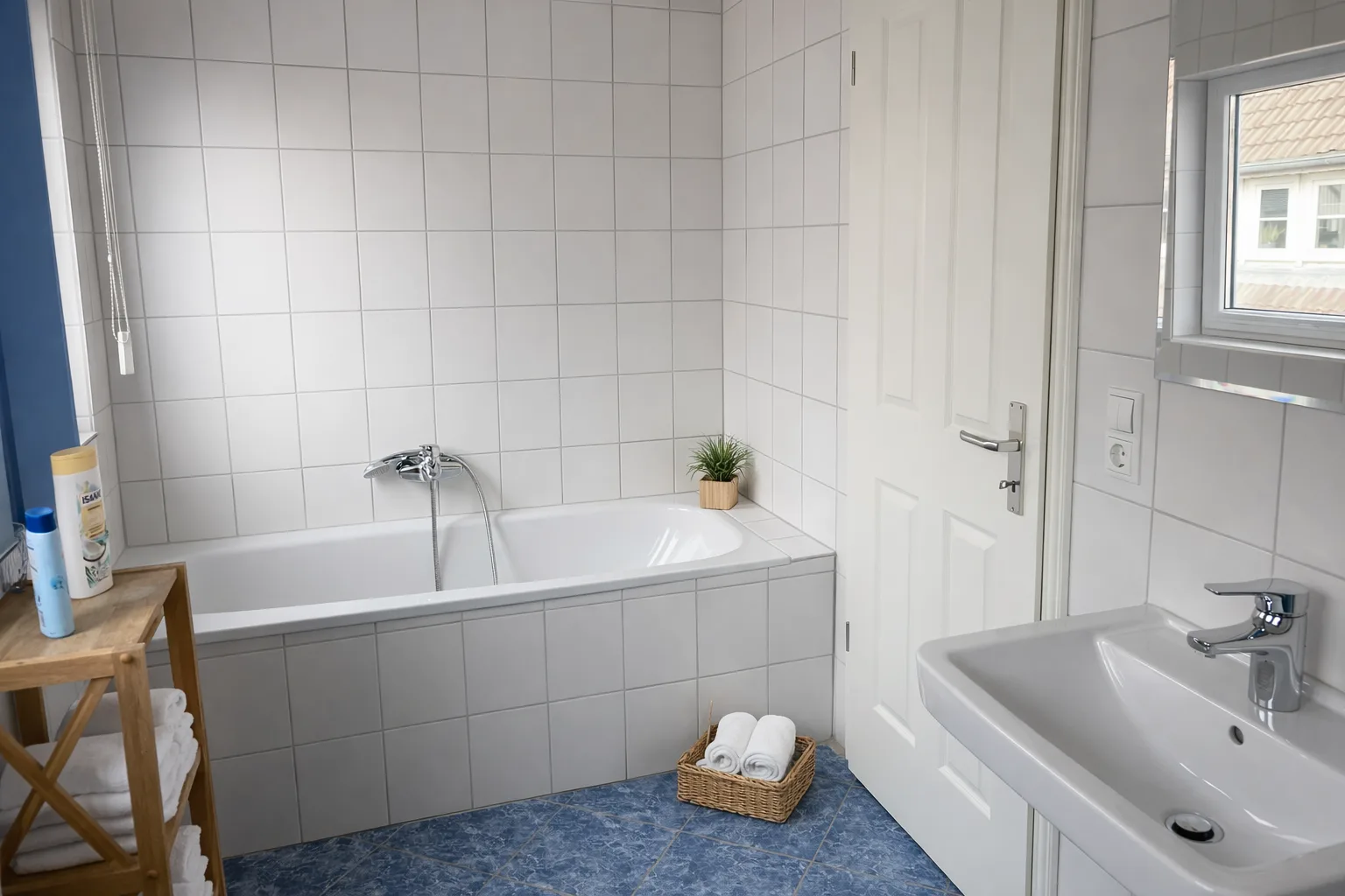 Badezimmer mit Badewanne zum Entspannen